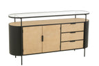 J-Line kast Ovy - ijzer - naturel/zwart