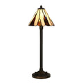 Tiffany Tafellamp Ø 20x60 cm Beige Bruin Glas Tiffany Bureaulamp