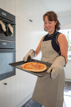 Oven Mitt Toledo - Set/2 - Gestrepen - 17x33 cm, zwart/wit