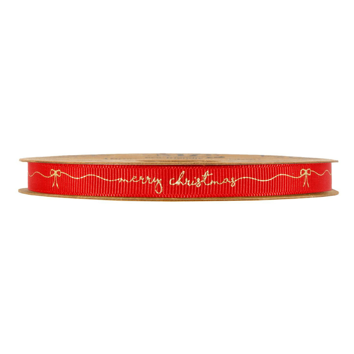 Kerstlint – Rood “Merry Christmas” Goud – 20 m – 10mm
