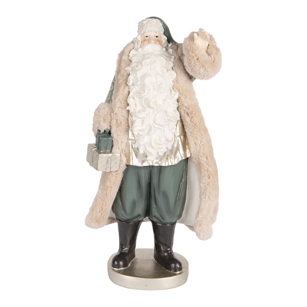 Kerstdecoratie Beeld Kerstman 20x15x42 cm Beige Kunststof