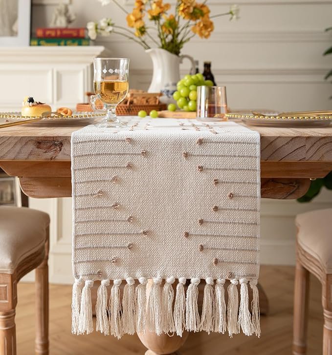 Tafelloper – Eetaccessoire – Gerecycled katoen, Duurzaam – 14x72 Inch, enkele eenheid