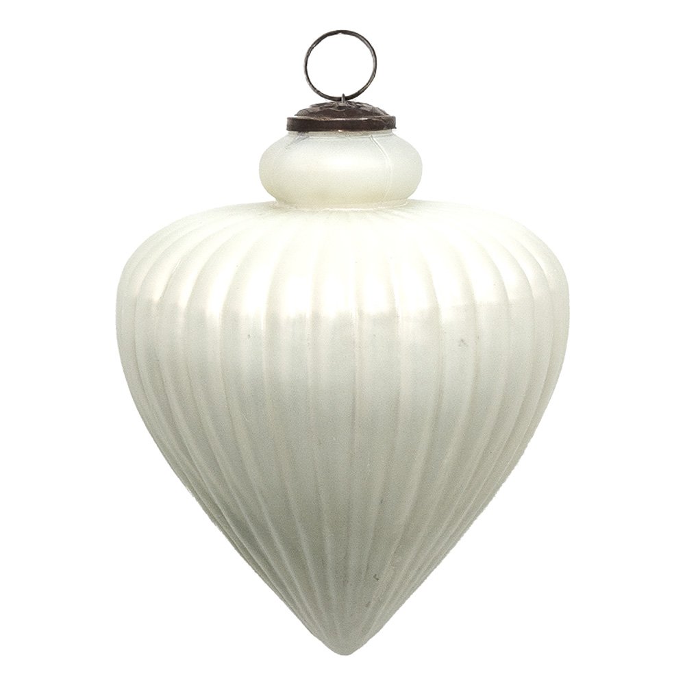 Kerstbal xl Ø 17 cm Wit Glas Kerstdecoratie