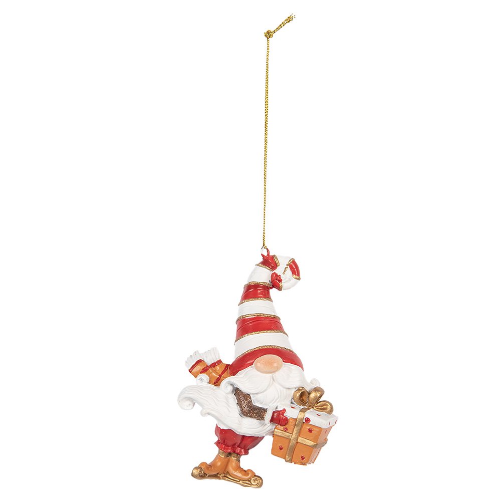 Kersthanger Kabouter 10 cm Rood Kunststof