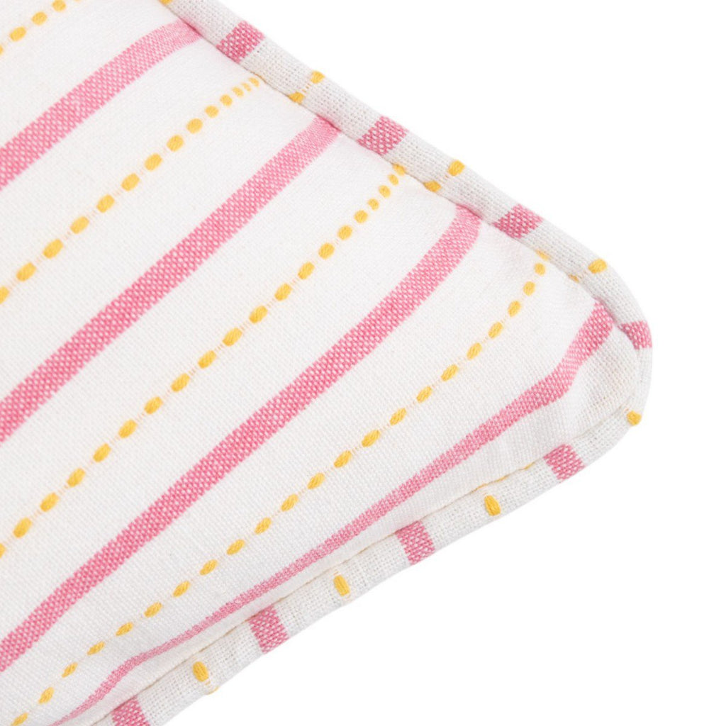 Vivino Kussen strepen wit roze geel 45x45cm