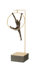 J-Line decoratie Gymnast Hoepel Beta - polyresin - zwart/goud