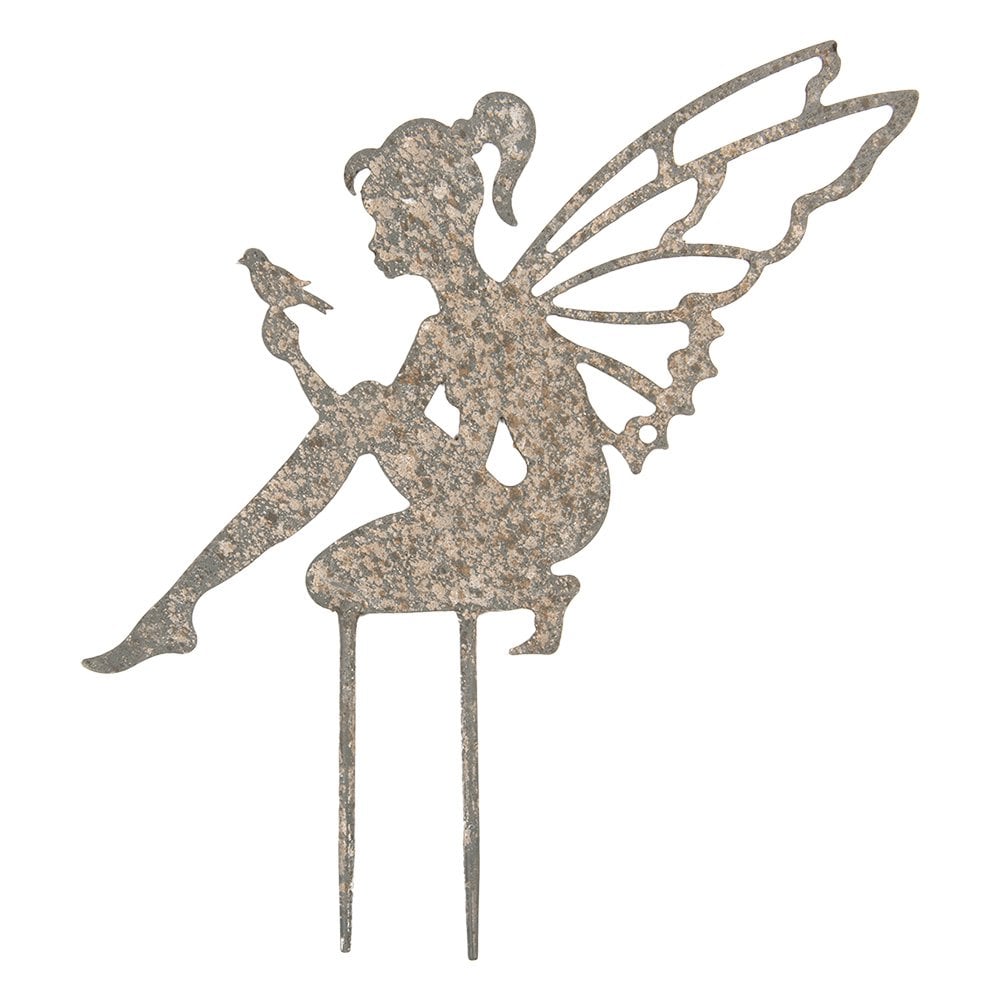 Tuinsteker Elf 31x1x33 cm Grijs Metaal