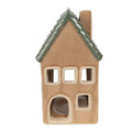 Waxinelichthouder Huis 15 cm Bruin Porselein