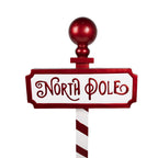 Kerst Tekstbord Sign 46x18x110 cm Rood Wit Metaal
