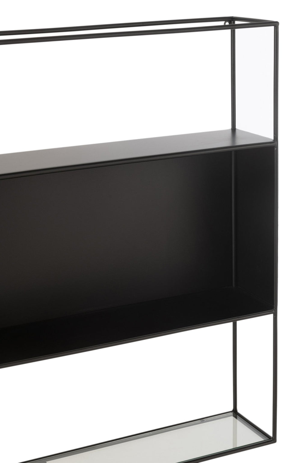 J-Line Rek Seen Metaal/Glas Zwart