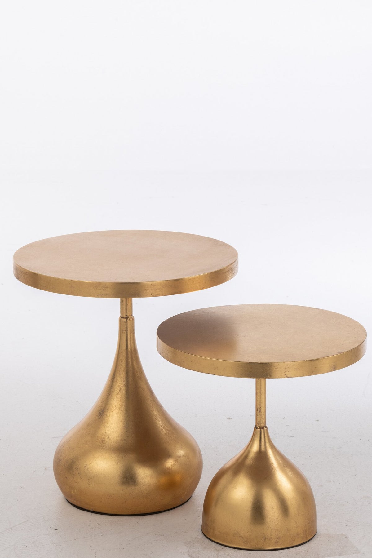J-Line bijzettafel Druppel - metaal - goud - 2 stuks