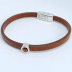 Shorty leren armband antiek verzilverd