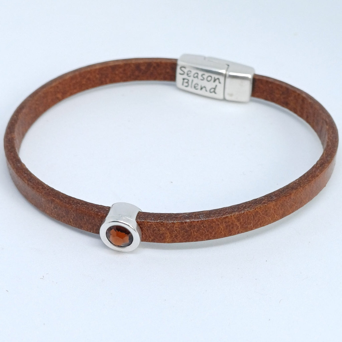 Shorty leren armband antiek verzilverd