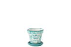 J-Line bloempot Granada - keramiek - aqua - small - Ø 21 cm