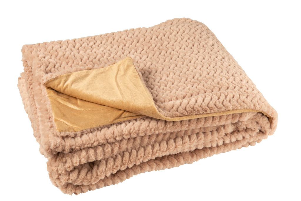 J-Line deken - polyester - camel