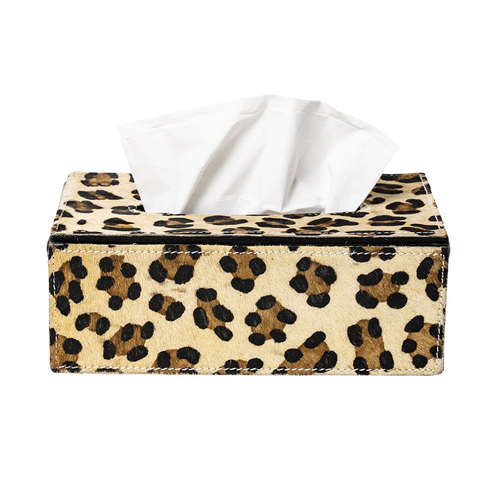 *tissuebox koehuid luipaard 25x14x9cm*