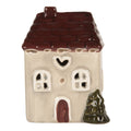 Decoratie Huis met LED LED 7x6x10 cm Beige Keramiek