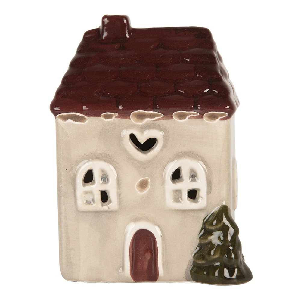 Decoratie Huis met LED LED 7x6x10 cm Beige Keramiek