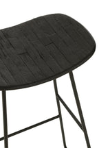 J-Line stoel Rechthoekig - gerecycleerd teak - zwart - large