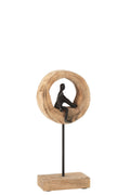 J-Line decoratie figuur Denk - hout/aluminium - zwart