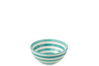 J-Line kom Granada Stripes High - keramiek - wit/aqua - small
