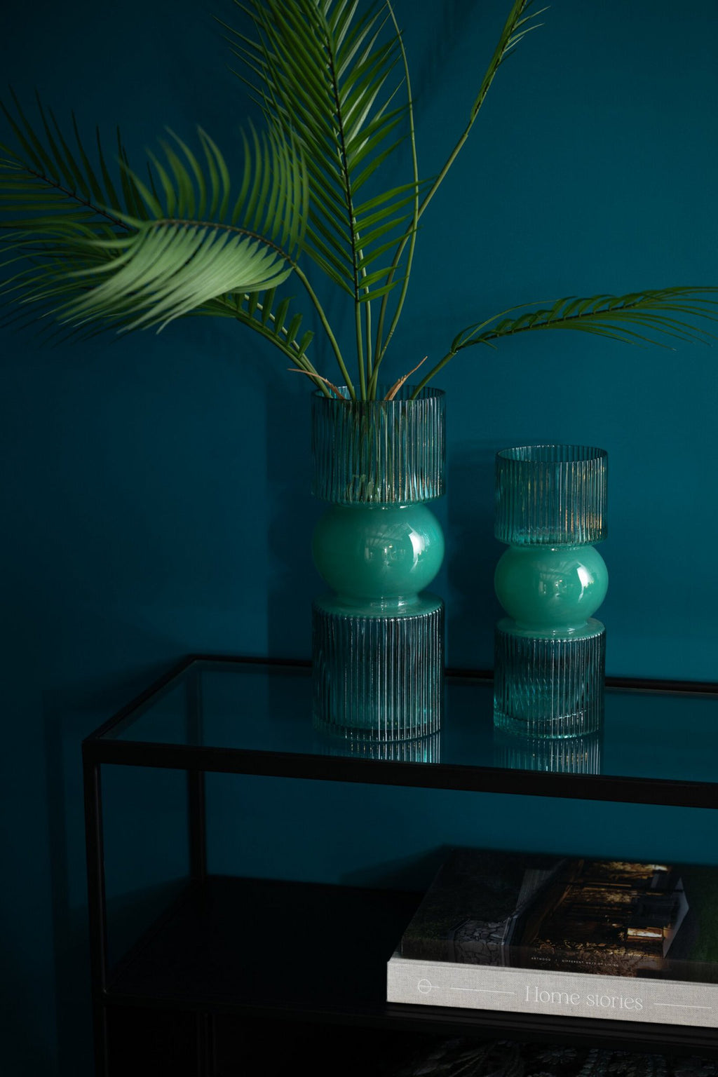 J-Line vaas - glas - turquoise - small