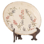 Onderbord 25x18x3 cm Beige Roze Keramiek Bloemen