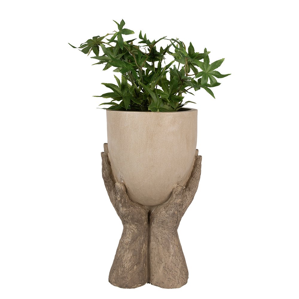 Bloempot Handen 37 cm Beige Polyresin Plantenpot