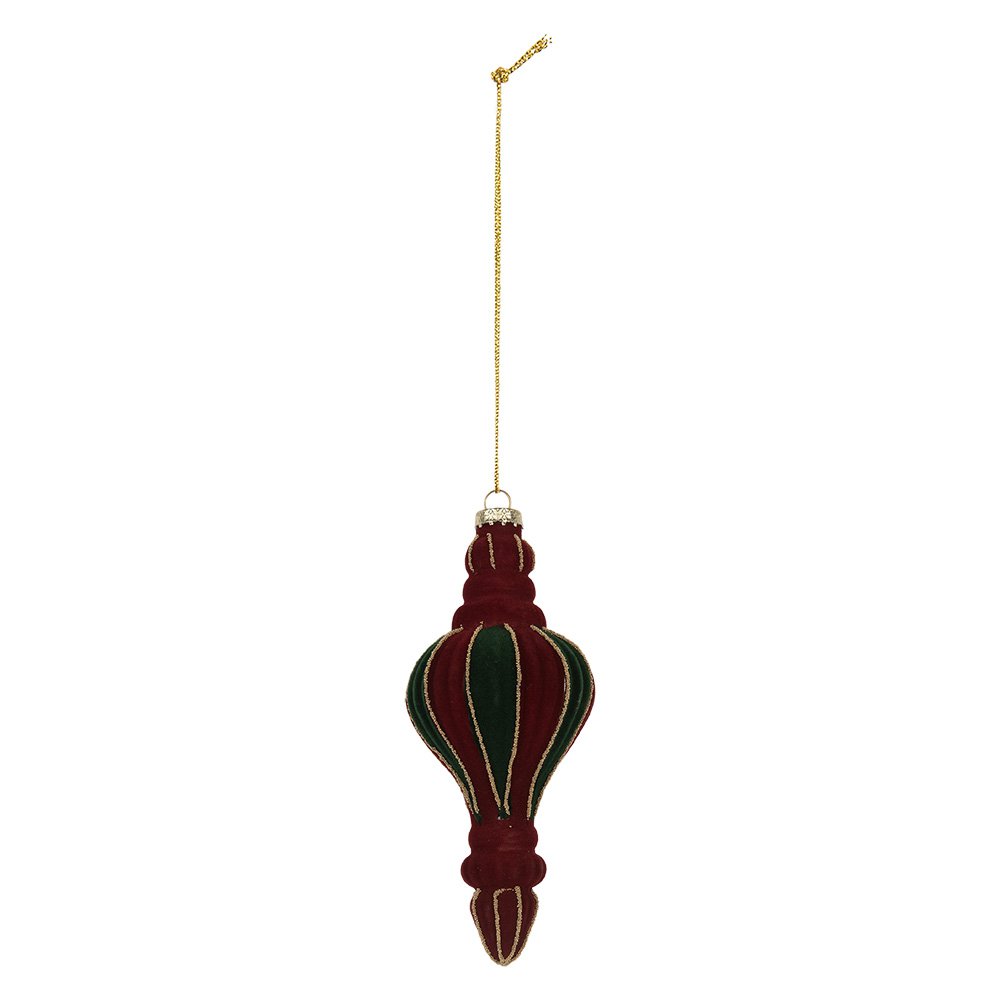 Kerstbal Ø 6x15 cm Rood Groen Glas