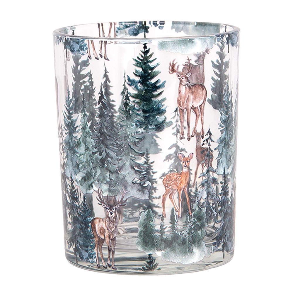 Theelichthouder Set van 2 Ø 7x8 / 10x13 cm Transparant Glas Hert
