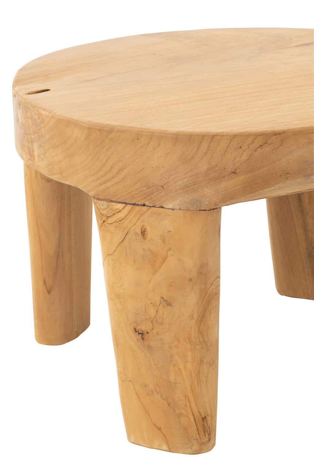 J-Line tafel Rond - hout - naturel - set van 2