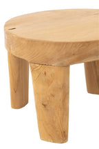 J-Line tafel Rond - hout - naturel - set van 2