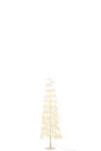 J-Line decoratie Boom - warm witte - ijzer - wit - M - LED