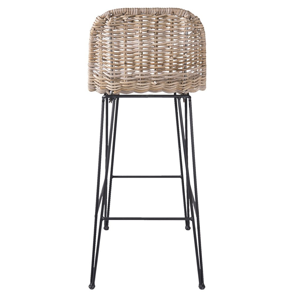 Barkruk 40x40x93 cm Bruin Rotan Kruk