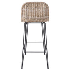Barkruk 40x40x93 cm Bruin Rotan Kruk