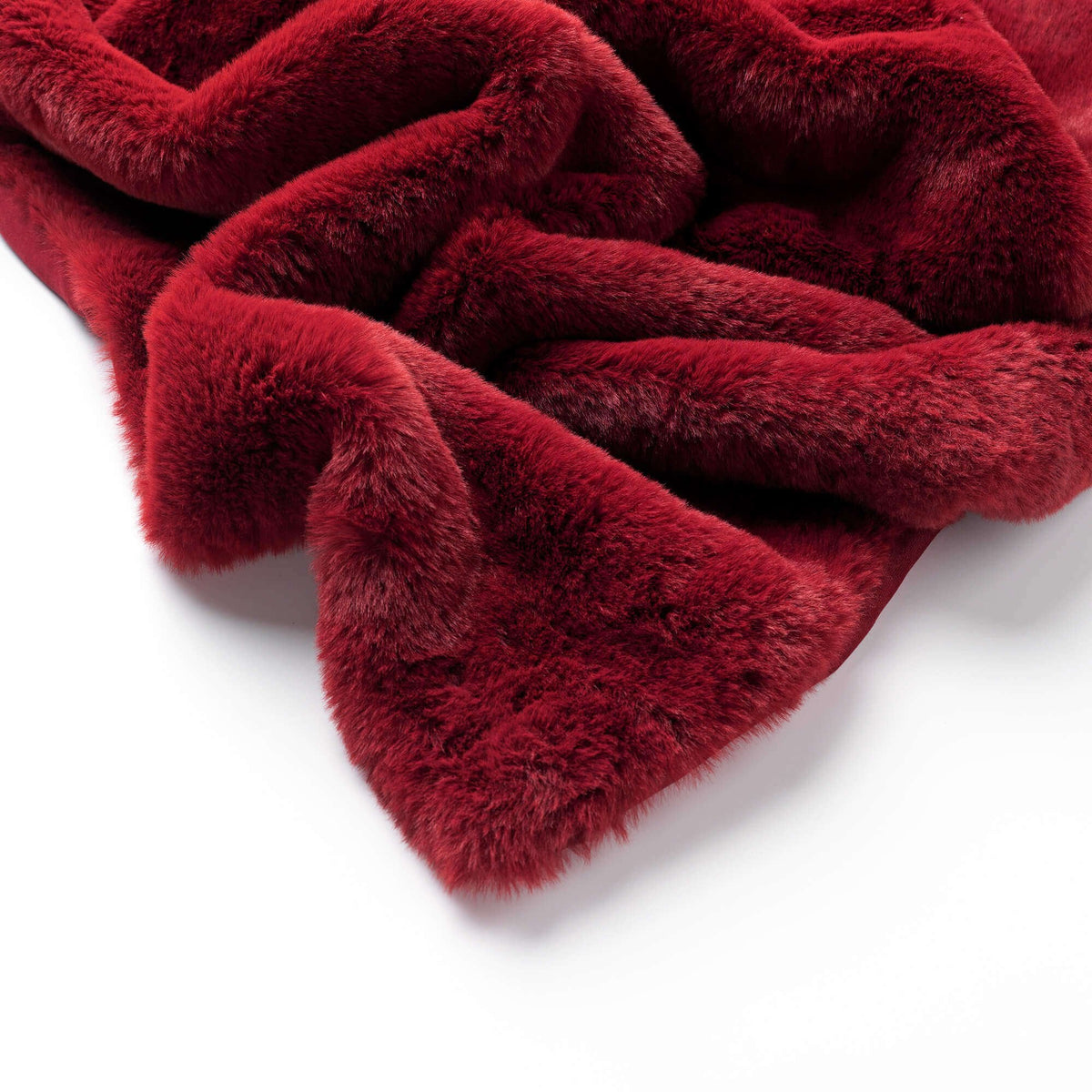Dutch Decor Zinzi - Plaid 140x180 cm - Imitatiebont look - Unikleur - Merlot - Rood