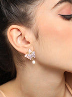 Met parels versierde studs – Elegante oorbellen – Verguld – Retailassortiment