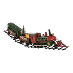 Kerstdecoratie Beeld Trein 42x5x12 cm Groen Metaal