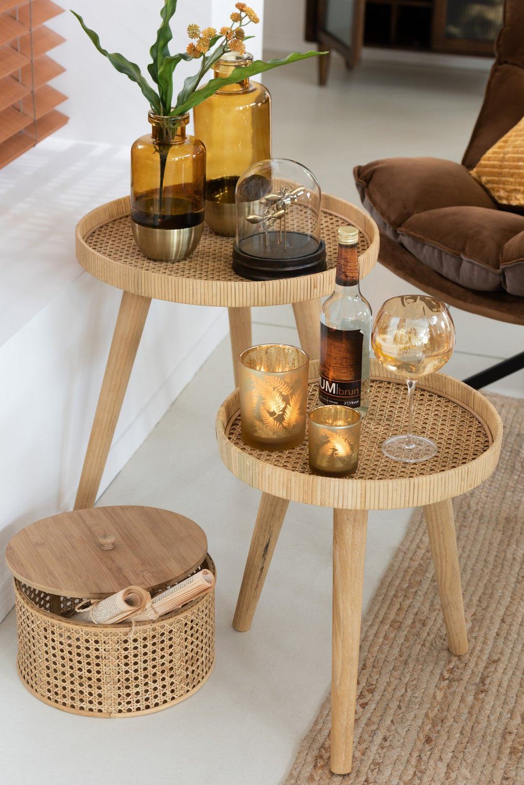 J-Line wijnglas Oneffen - glas - amber