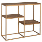 Wandrek 49 cm Goudkleurig Bruin Hout Muurrek
