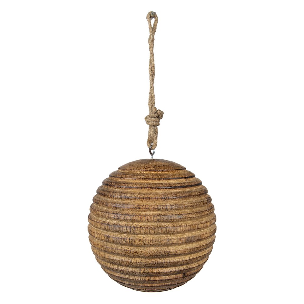 Kerstbal Ø 12 cm Bruin Hout Kerstboomversiering
