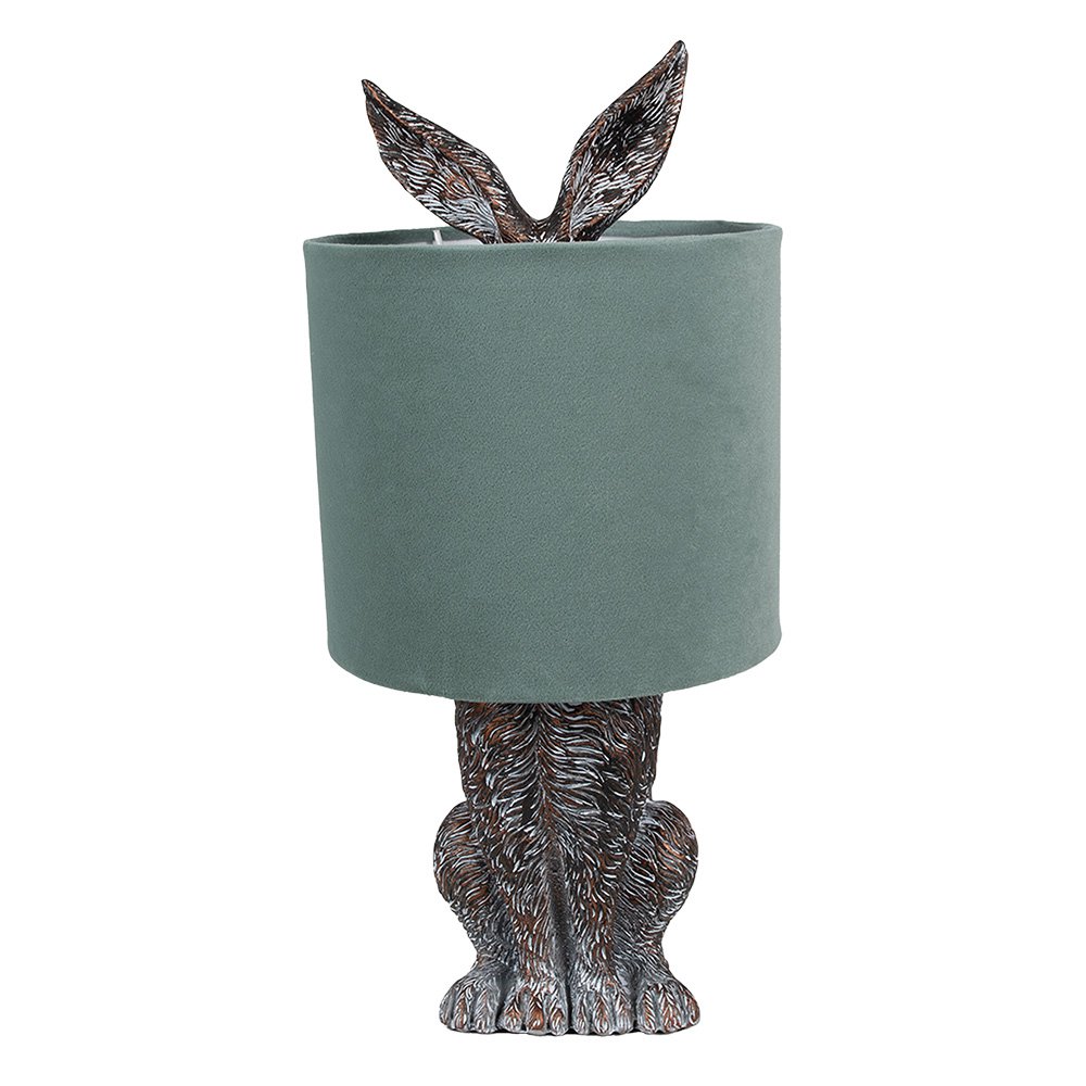 Tafellamp Konijn Ø 20x43 cm Bruin Groen Polyresin Bureaulamp
