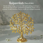 Messing levensboomornament – puur massief messing – 17,5 cm tafelbladdecor