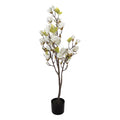 Kunstplant Magnolia 20x15x120 cm Wit Kunststof
