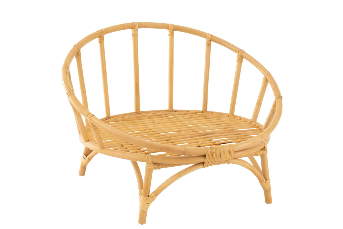 J-Line stoel + kussen - jute/textiel - naturel/wit