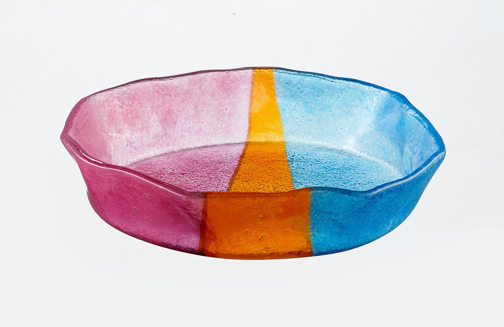 Artisano Bowl Plaat S 22x4 Blue, Magenta & Orange