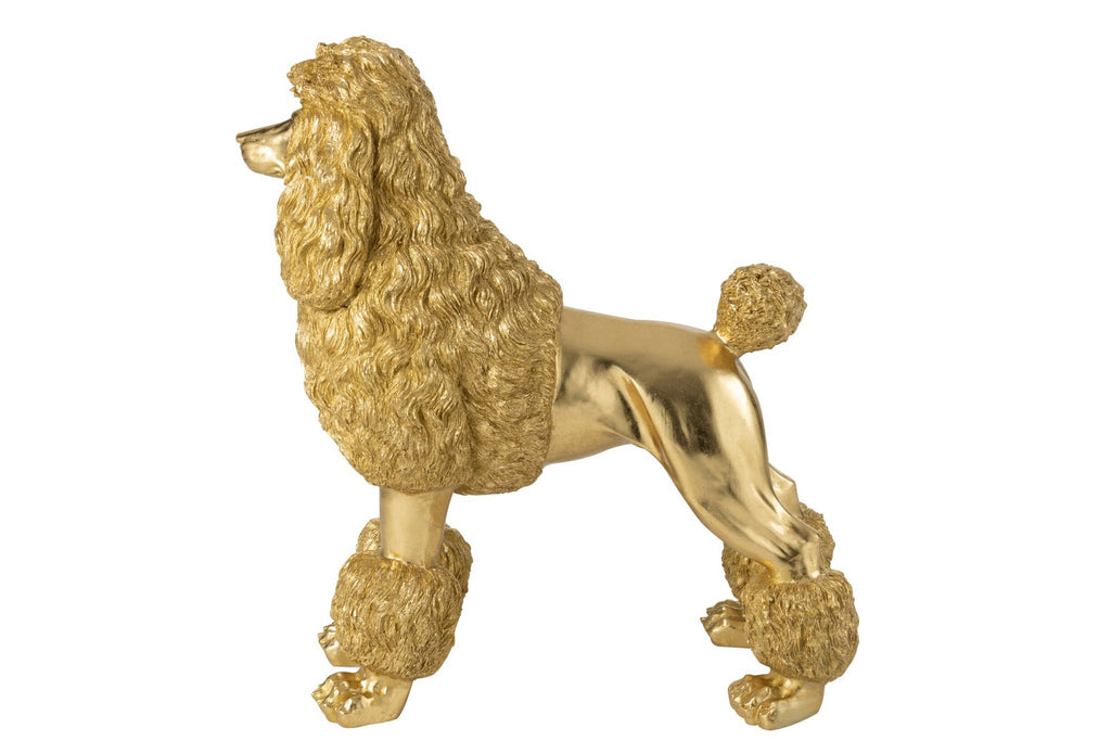 J-Line decoratie Poedel Staand - polyresin - goud - extra L