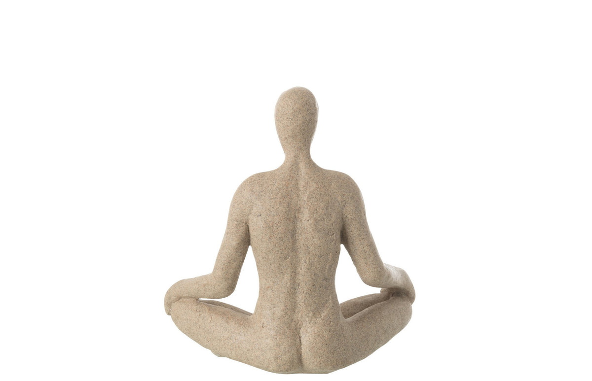 J-Line decoratie Beeld Yoga - polyresin - beige