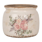 Bloempot Ø 16x13 cm Beige Keramiek Bloemen