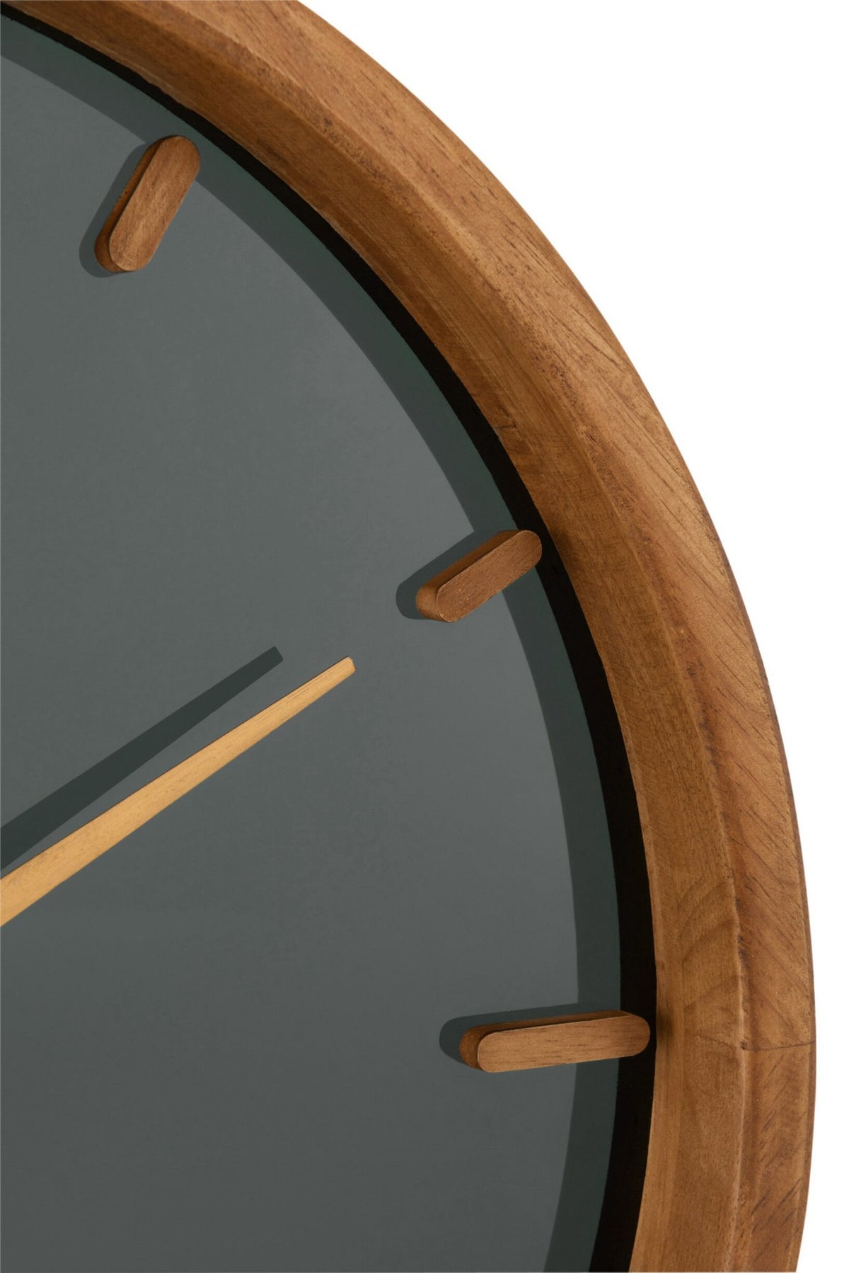 J-Line klok Rond - hout/glas - bruin/zwart - Ø 40 cm